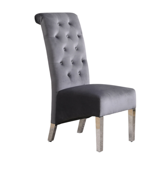 Grey Velvet Accent Chair